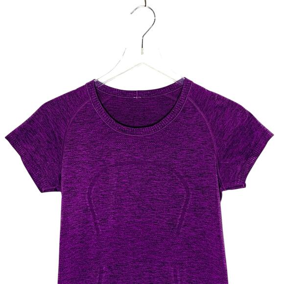 Lululemon Swiftly Tech Short Sleeve Tee 8 Heathered Purple Berry Workout Gym - Picture 4 of 9